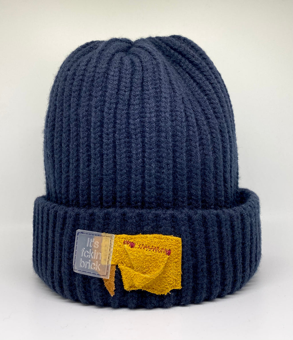 Abstract : - It's fckin brick - Beanie [Midnight Ocean Blue]