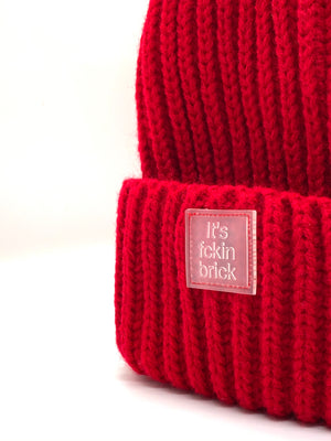 - It's fckin brick - Beanie [Lumberjack Red]